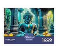 Estatua de Buda Puzzle Desafíos Divertidos Decoración Familiar 1000 Piezas Juguetes Desafiantes Estilo mitológico Chino Puzle Entretenimiento Creativo para Adultos 52x38cm/1000pcs