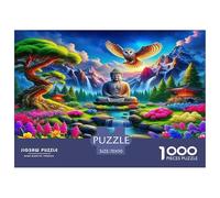 Estatua de Buda Puzzle Regalo Creativo Decoración del Hogar 1000 Piezas Estilo mitológico Chino Rompecabezas Imposible Juguetes Desafiantes para Adultos 70x50cm/1000pcs