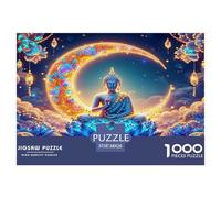Estatua de Buda Rompecabezas 1000 Piezas para Adultos Y Niños Flor de Loto cochetón 3D Juego Familiar Impossible Regalos Regalo Diversión 38x26cm/1000pcs