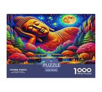 Estatua de Buda Rompecabezas 1000 Piezas para Adultos Y Niños Flor de Loto cochetón 3D Juego Familiar Impossible Regalos Obra De Arte De 70x50cm/1000pcs