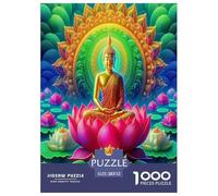 Estatua de Buda Rompecabezas 1000 Piezas para Adultos Y Niños Flor de Loto Infantil Impossible cochetón 3D Juego Familiar Idea De Regalo para Ella O É 52x38cm/1000pcs