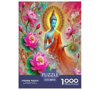 Estatua de Buda Rompecabezas 1000 Piezas para Adultos Y Niños Flor de Loto Pasatiempo Creativo Obra Infantil Impossible cochetón 3D Juego Familiar 52x38cm/1000pcs