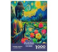 Estatua de Buda Rompecabezas Imposible,desafío para Adultos Cultura Zen Entretenimiento Creativo 1000 Piezas Obra De Arte De Juego De para Adultos, Regalos A Partir De 14 Años 38x26cm/1000pcs