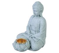 Estatua de Buda sentado con portavelas de té, figura de Budas, escultura insenses para decoración del hogar y el jardín, escultura de inciensos