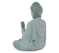 Estatua de Buda sentado estilo zen hecha de piedra de resina para adorno de jardín, perfecta para exhibición en interiores y exteriores (A)