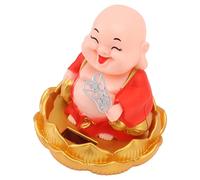 Estatua De Buda Solar Maitreya Riendo, Estatuilla Para Tablero De Instrumentos De Coche, HERCHR (Rojo)