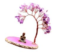 Estatua de Budas y árbol de cristal curativo, yoga, meditaciones, decoraciones, estatuas de Budas sentados, árbol del dinero, yoga de escritorio, meditaciones