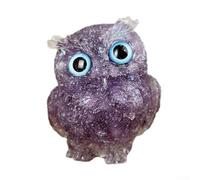 Estatua de búho de cristal natural para decoración del hogar, bonita figura de resina hecha a mano que simboliza sabiduría y tranquilidad (I)