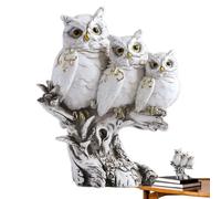 Estatua de búho - Decoración de jardín de búho para exteriores, accesorios de escritorio, bonita estatua de jardín, escultura de animales, adorno de animales, decoración moderna al aire libre para
