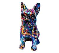 Estatua De Bulldog Francés Graffiti, Escultura De Bulldog Francés Graffiti - Escultura De Animales Artesanales De ResinaFiguras De Arte Moderno,Adornos Graffiti, Decoración Del Hogar De Resina Para