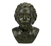 Estatua de busto de Albert Einstein, escultura científica de 18 cm, yeso duro Moldano, hecho a mano en Grecia, decoración de escritorio para oficina, biblioteca, aula