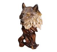 Estatua de busto de vida salvaje, decoración de mesa de 5.91 pulgadas, figura de león hecha a mano, tigre con lobo, adorno de águila de caballo para amantes, exhibición de mesa exótica, escultura en