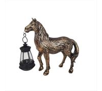 Estatua de caballo con figuras de linterna solar para decoración de jardín B