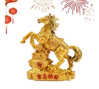 Estatua de caballo de resina - 5,51 pulgadas | Escultura de resina - decorativo inspirado en el arte chino Año del caballo, elegante acabado hecho a mano para sala de estar, dormitorio, estante
