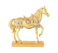 Estatua de Caballo del Año Nuevo Chino,Decoración de Escritorio de la Bendición | Estatuilla de Caballo Dorada de Resina - Para Hogar Año Nuevo Chino Salón Dormitorio Repisa De Chimenea Mesita De Noch