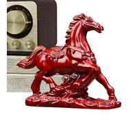 Estatua de caballo - Estatua del año del caballo de madera 2026, estatua de animal de madera hecha a mano, exitoso Elegante decoración simbólica natural de la prosperidad | Forma equ