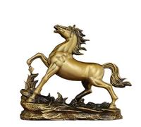 Estatua De Caballo Feng Shui De Año Nuevo, Decoración Del Hogar De Caballo Propicio, Adorno De Escritorio,Adecuado For Hogares,Oficinas,Escritorios Y Encimeras(Brass,L)