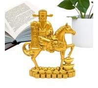 Estatua de caballo - Figura de animales dorados de metal - Decoración de caballo clásica - Se puede exponer en el escritorio, estantería para chimenea, biblioteca de mesa
