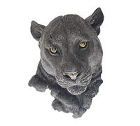 Estatua de cabeza de animal de resina para montaje en pared, manualidades, figuras 3D de imitación, decoración de centro de mesa, color blanco o negro, 7.87 x 9.06 pulgadas, pantera negra
