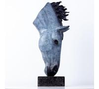 Estatua de Cabeza de Caballo de Bronce de 52 cm. Escultura de Caballo Bebiendo Inspirada en Aguas tranquilas. Arte Ecuestre 100% Artesanal para una Elegante decoración del hogar y Regalos para Amant