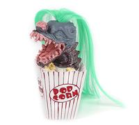Estatua de cabeza de payaso de palomitas de maíz, decoración de Halloween tallada a mano, obra de arte de resina inspirada en una película de terror espeluznante, decoración única (green)