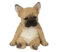 Estatua de cachorro de francés soñoliento escultura de césped de resina súper lindo jardín, estatua de francés mentiroso perro francés estatua para interior y exterior,