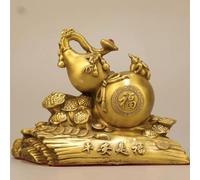 Estatua de calabaza de latón Feng Shui, calabaza de latón de buena suerte, decoración taoísta para el hogar, sala de estar, jardín, amuleto chino de prosperidad, regalo de decoración del hogar