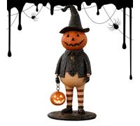 Estatua de Calabaza Decorativa Linterna Portátil Retro LED de Resina