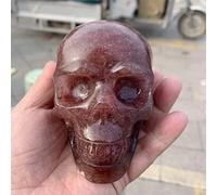 Estatua De Calavera De Cuarzo De Fresa Natural Estatuilla De Calavera De Cristal Mineral Hueso Tallado A Mano,cuarzo Fresa