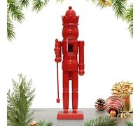 Estatua de Cascanueces Tradicional de Navidad, Adorno de cascanueces para chimenea | Adorno cascanueces de madera | Adorno cascanueces tradicional minimalista de madera para el hogar, el salo
