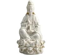 Estatua de cerámica de Avalokiteshvara de diseño Exquisito con Base de Loto Estable, Figura de Primera Calidad, Escultura de meditación, decoración Espiritual, Obra de Arte.