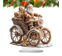 Estatua de Claus, Imagen acrílica 2D, Adorno de Papá Noel, cuadriciclo para Montar a Caballo, Escultura navideña con Soporte para Sala de Estar, Dormitorio, Dados