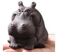 Estatua de compañero de tetera sin esmaltar, adorno de de té de arcilla hecho a mano para decoración del hogar y la Oficina, ritual de té espiritual coleccionable