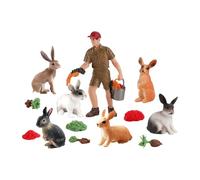 Estatua de conejo - 13 piezas de figuras de animales de la granja de | Miniaturas de animales de , para rellenos de huevos, decoraciones para tartas de primavera y favores para