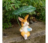 Estatua de conejo de Pascua, decoración de jardín, estatua de conejo de Pascua, resistente a la intemperie, mini estanque, figuras de Pascua, decoración de resina, conejo, jardín, figuras de conejo