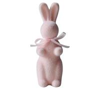 Estatua de conejo de Pascua - Figura de conejo flocado, estatua de conejo de Pascua | Decoración de figura de conejo flocado resistente al desgaste, herramienta de decoración en forma de conejo para