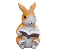 Estatua de Conejo,Escultura Decorativa de Resina Animalito Adorable | Decoración Conejo Leyendo Un Libro | para Salón Dormitorio Estantería Repisa de Chimenea Mesa Escritorio Alféizar de Ventana