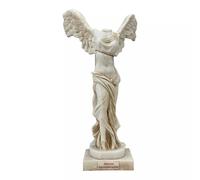 Estatua de copia del Museo del Louvre de la Victoria de Samotracia, color gris