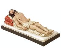 Estatua de Cristo Muerto acostado sobre cama de resina para Belén pascual 29,5 cm PB11599