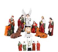 Estatua de cuna,figuras de cuna | Estatua de la Sagrada Familia - 10X escena de la natividad nacimiento jesucristo, escena de la natividad de Navidad católica conjunto de figuras de escenas de mesa,