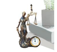 Estatua de dama de la justicia, figura de la diosa de la justicia, soporte de reloj antiguo de resina de 25 cm, decoración de escultura clásica europea, estatua de dama de la Justicia, exhibición de