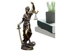 Estatua de dama de la justicia, pieza de decoración de abogado, adorno de justicia de resina, figura de diosa de la equidad, estatua de mitología griega, decoración de escritorio de sala de tribunales