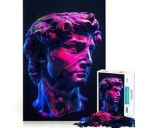 Estatua de David Neon Teenagers Rompecabezas de 1000 Piezas Mejora la Memoria Juego Relajante Borde Limpio Artículo de Deseos de Santa 50x75cm