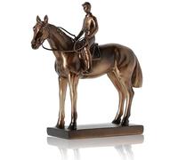 Estatua de decoración para el hogar - Estatua de Caballo de Bronce para Montar a Caballo, Adecuada para exhibición en el hogar y la Oficina, Serie de Resina, Elegante Escultura de Rendimiento ecuestr