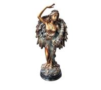 Estatua de diosa griega romana de bronce antiguo, decoración de riqueza y fortuna, adorno gótico de moneda para interiores y exteriores, hogar y oficina, regalo único para los amantes del arte