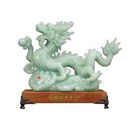 Estatua de dragón chino Feng Shui, adorno del zodiaco de jade para decoración de oficina o hogar, accesorio de decoración de la suerte para prosperidad y buena fortuna