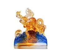 Estatua de dragón Chino, Manualidades con Esmalte de Colores, decoración para el hogar y la Oficina, Adornos de decoración de Mesa para Riqueza y éxito, Buenos Regalos de la Suerte