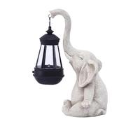 Estatua de Elefante con energía Solar, Estatua de jardín de Elefante Solar | Decoración de jardín con lámpara de Elefante para Exterior, de Resina con detección de luz, Decoraciones PE