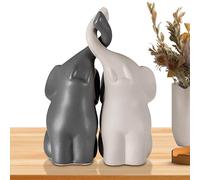 Estatua De Elefante De Cerámica - Pareja De Elefantes Imanes, Figura Animal | Decoración Linda Para Estantería, Chimenea, Mesa De Base, Estilo Moderno, Artesanía De Alta Calidad Para Salón, Oficina, C