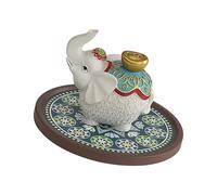 Estatua de Elefante de Resina, Soporte para Varillas de Incienso con Bandeja Colorida para Recoger Cenizas, para Decoraciones de Escritorio, Accesorios de meditación, Soporte para Varillas perfumadas